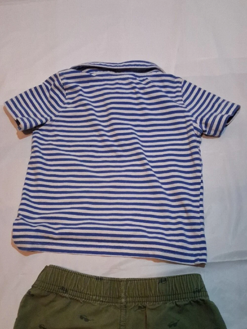 Carter's Toddler Boy Preppy Striped Polo & Green Shorts Set 24 Months